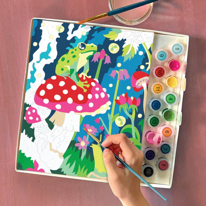 Bright Stripes - Wholesale DIY Craft Kit - Kids - iHeartArt Paint By Numbers Frog & Mushroom