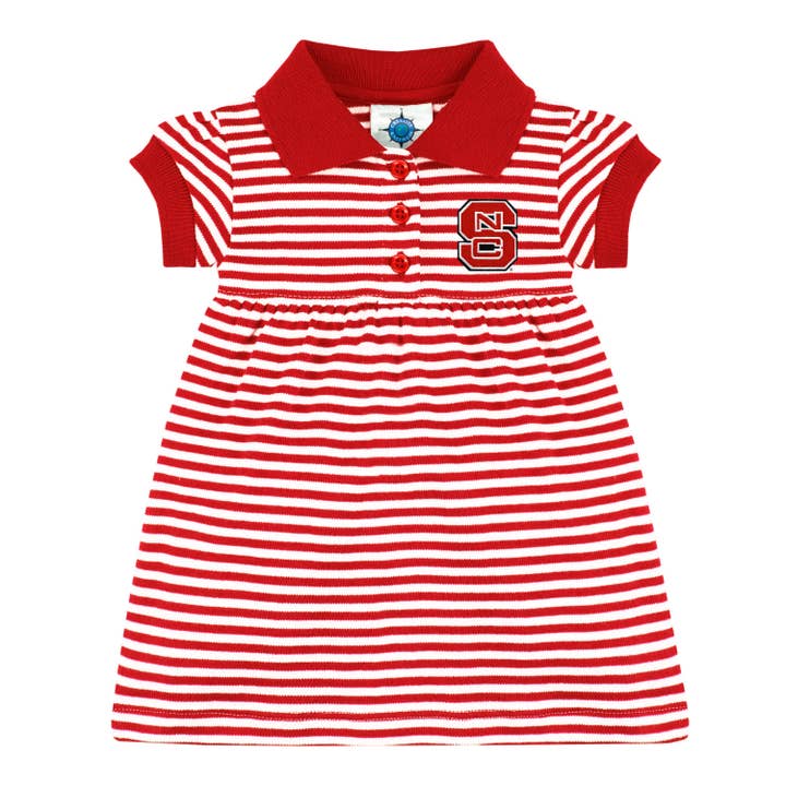 NC State Wolfpack Striped Game Day Dress With Bloomer for wholesale by Creative Knitwear