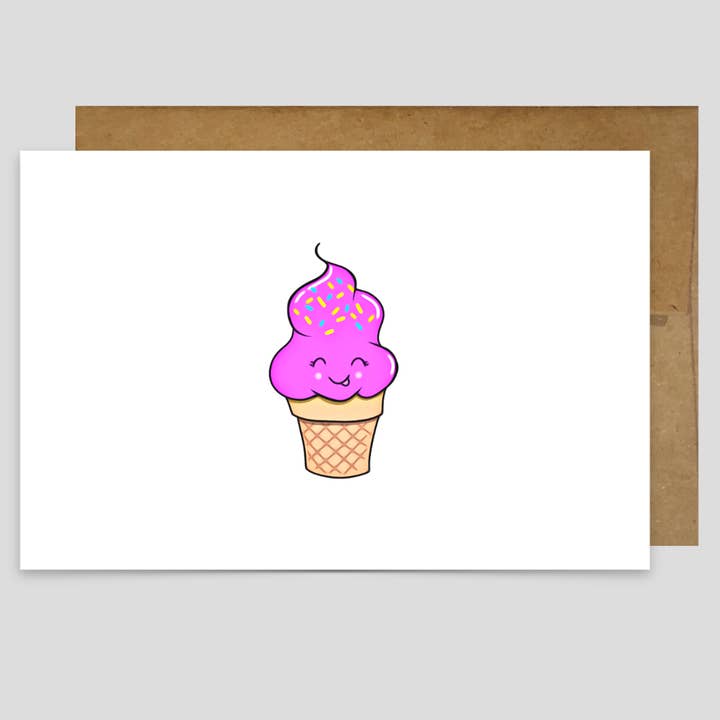 Cone Gelado - Cartão Saudação por atacado de Kevin & Kaia