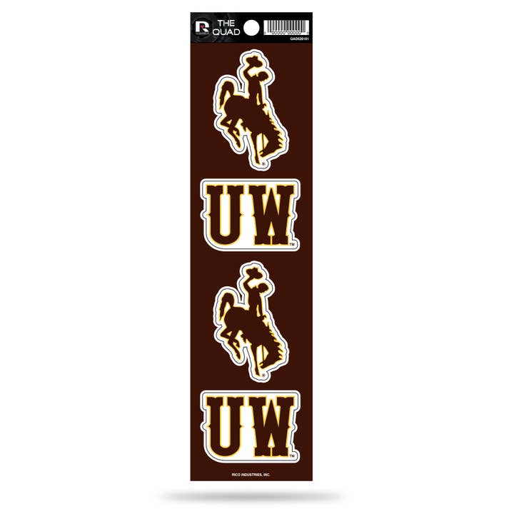 NCAA Wyoming Cowboys Autocollant Quadruple pour la vente par Rico Industries
