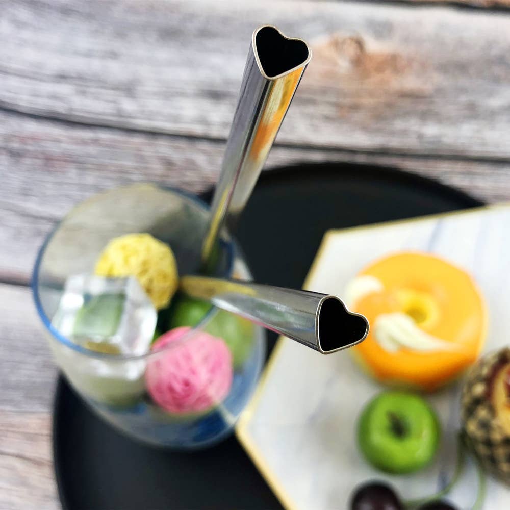 Sostraw & SmartThings - Vente Paille - Pailles en acier inoxydable en forme de cœur - 215 x 8 mm - 6 couleurs7