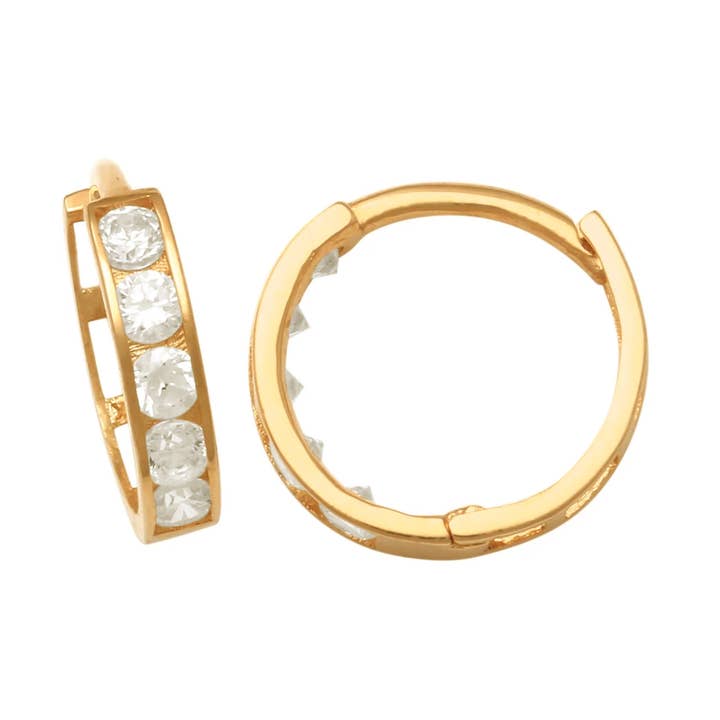 0310 14K Solid Gold 3mm round CZ Hoop Earrings
for wholesale by Dalbit New York Jewelry