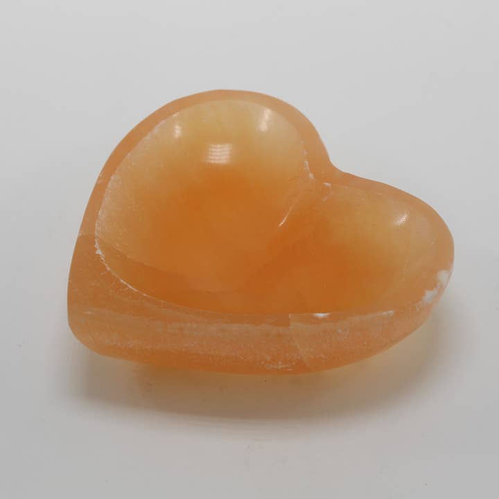 Selenite Bowl Heart Shape Orange for wholesale by Quasar Gems USA