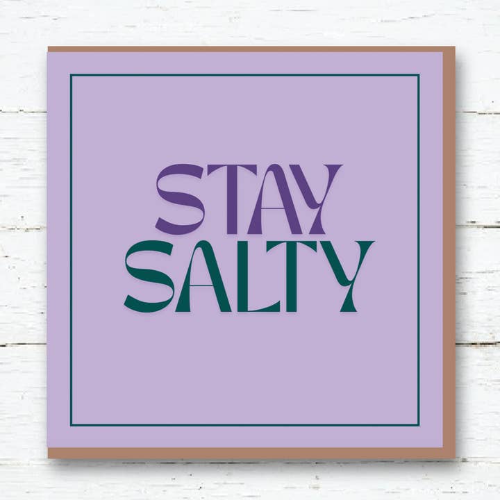Greeting Card - Stay Salty (Purple) for wholesale by Salty Sisters