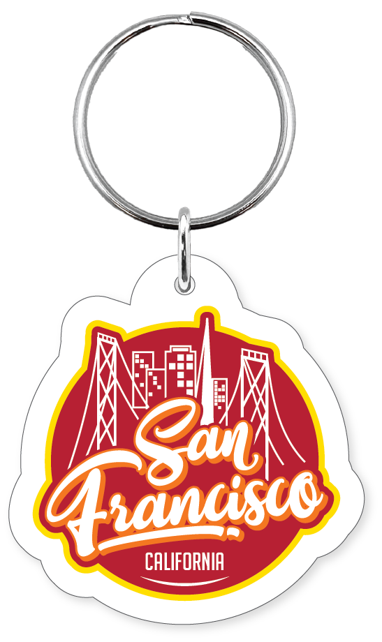 Morris Magnets - Wholesale Keychain - Unisex - Keychain - San Francisco W/ Bridge and City1