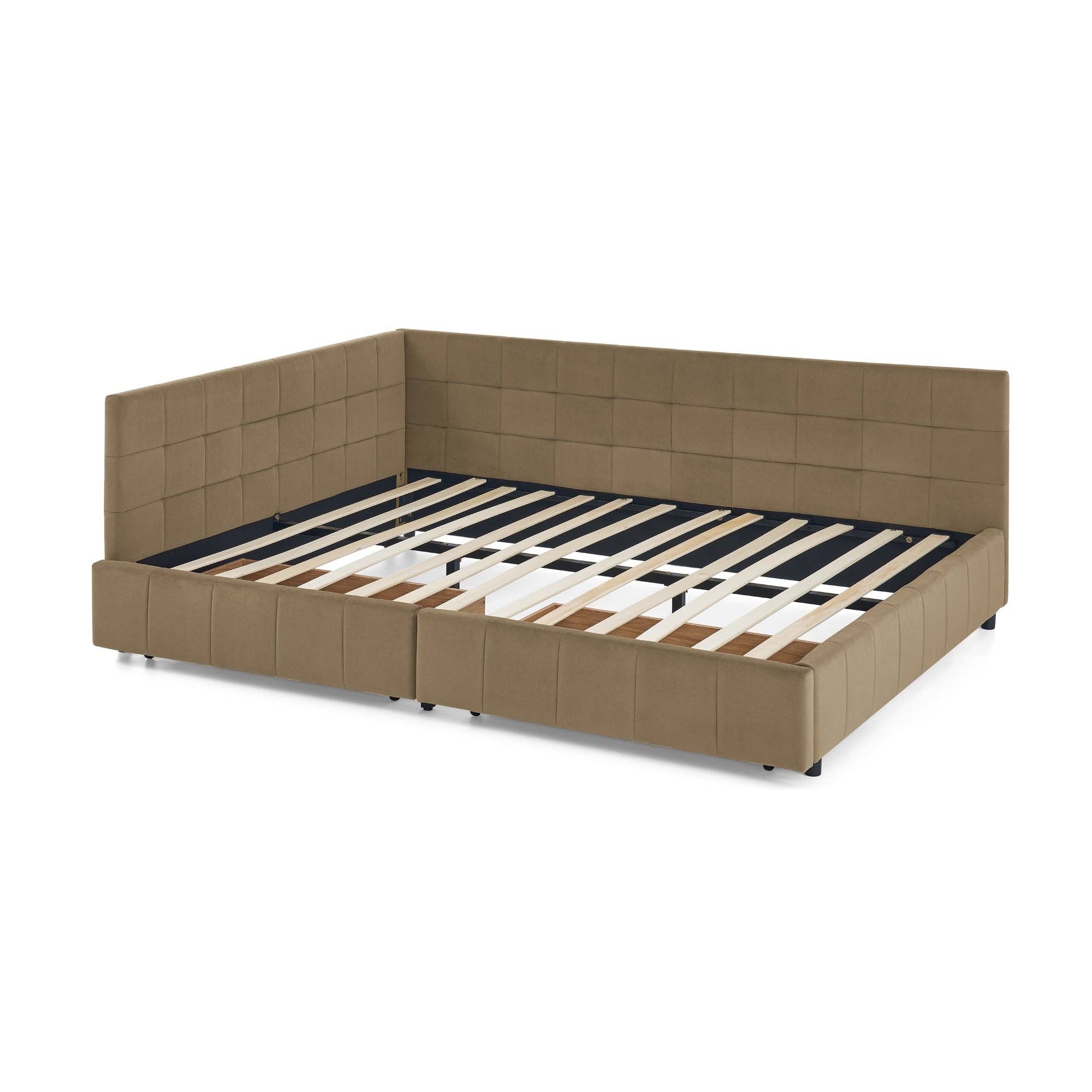 HOMYCASA DESIGN INC - Wholesale Bed - Queen Size Velvet Storage Bed FrameSofaBed&Backrest&Armrests9