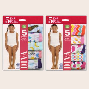 Girls' Underwear - 5-Packs, Assorted Patterns, Size 12