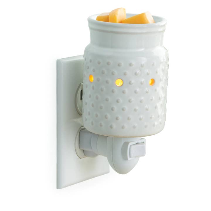 Candle Warmers Etc. - Wholesale Fragrance Warmer - Pluggable Fragrance Warmer-Classic White Hobnail