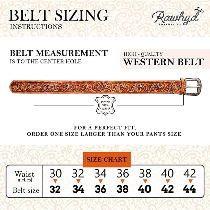 RAWHYD Leather Co. - Vente Ceinture – homme - Ceinture en cuir Western3