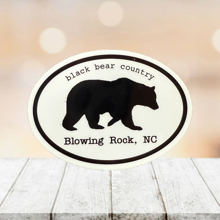 Black Bear Country Oval Sticker for wholesale by Cardinal Souvenirs