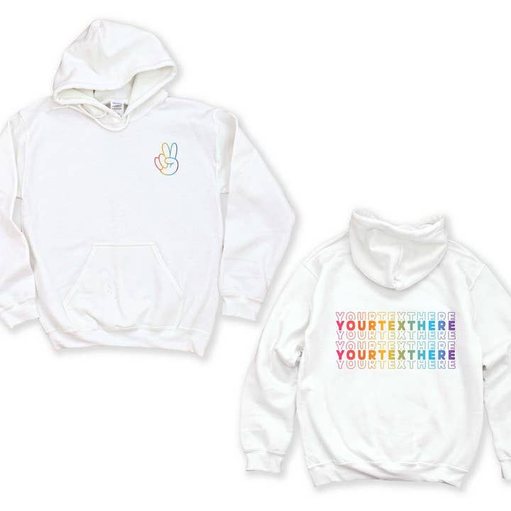 Your Rainbow Your Way - Custom White Hoodie for wholesale by The Funnel Cake Tree