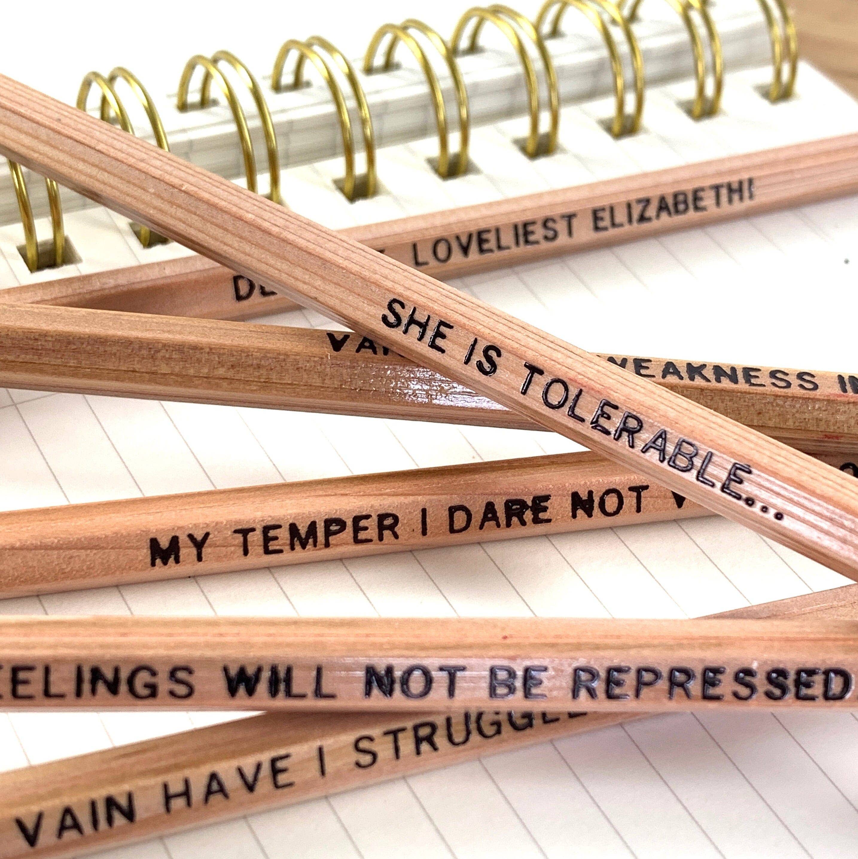 Lit & Whimsy - Wholesale Pencil - Mr. Darcy Book Quote Pencils, Pride and Prejudice Gift3