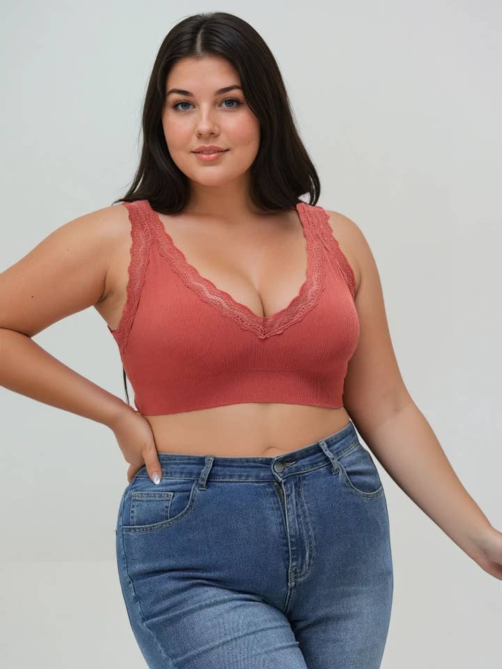 Leto Accessories - Wholesale Bralette - Women's - Curve Chic Lace Bralette for Plus Sizes - Get Yours!13