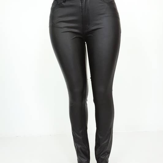 Pantaloni in Pelle Taglie Forti Elasticizzati a Vita Alta Aderenti per la vendita all'ingrosso da parte di SEXY STAR DESIGN INC