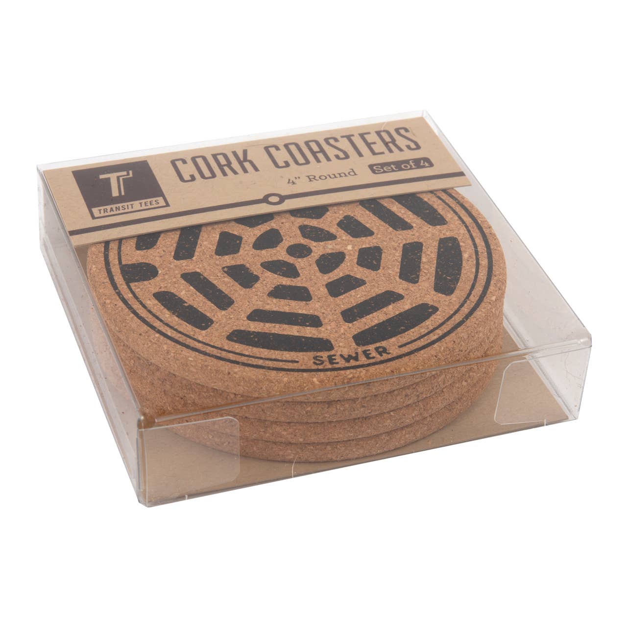 Transit Tees - Wholesale Coasters - Chicago Manhole Cover 4 Pack of Coasters1