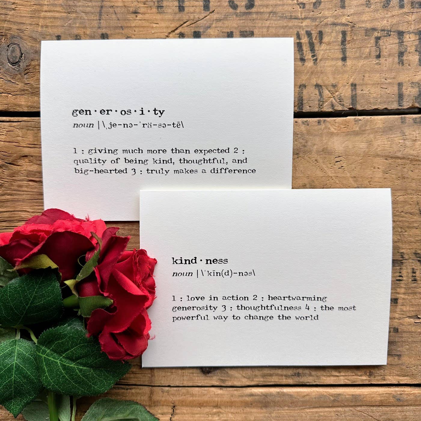 Alison Rose Vintage - Wholesale Love Card - kindness definition greeting card in typewriter font1