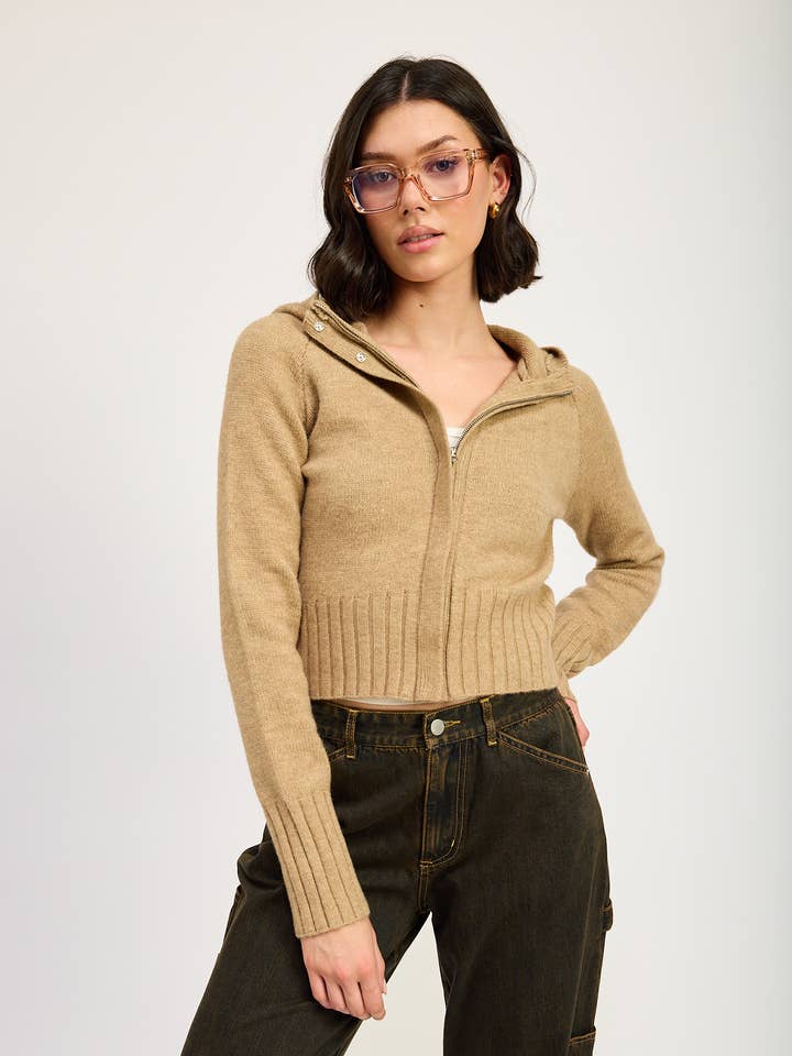 CROPPED HOODIE ZIP UP for wholesale by Emory Park