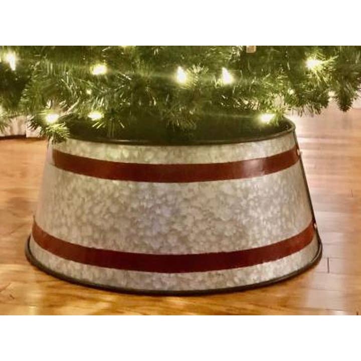 DNS Designs - Wholesale Tree Skirt - Red Metal Strap Tree Collar Small