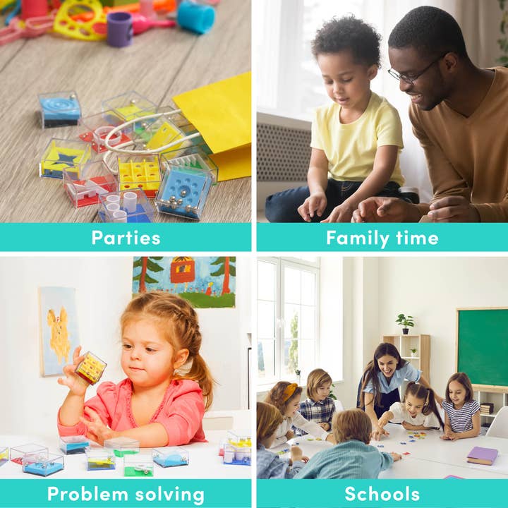 The Twiddlers - Wholesale Puzzle - Kids - 12 Mini Maze Puzzle Cube Game Brain Teasers, Party Toy5