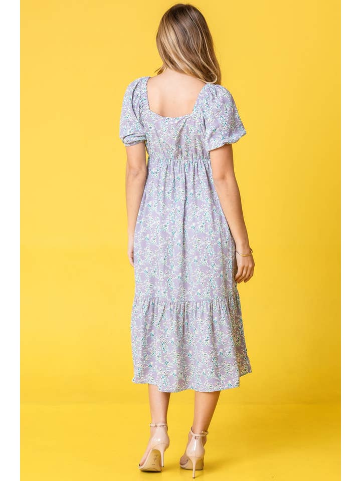 EG fashion - Vendita all'ingrosso Vestito - Donna - Prendisole con scollo quadrato a fiori taglie forti1