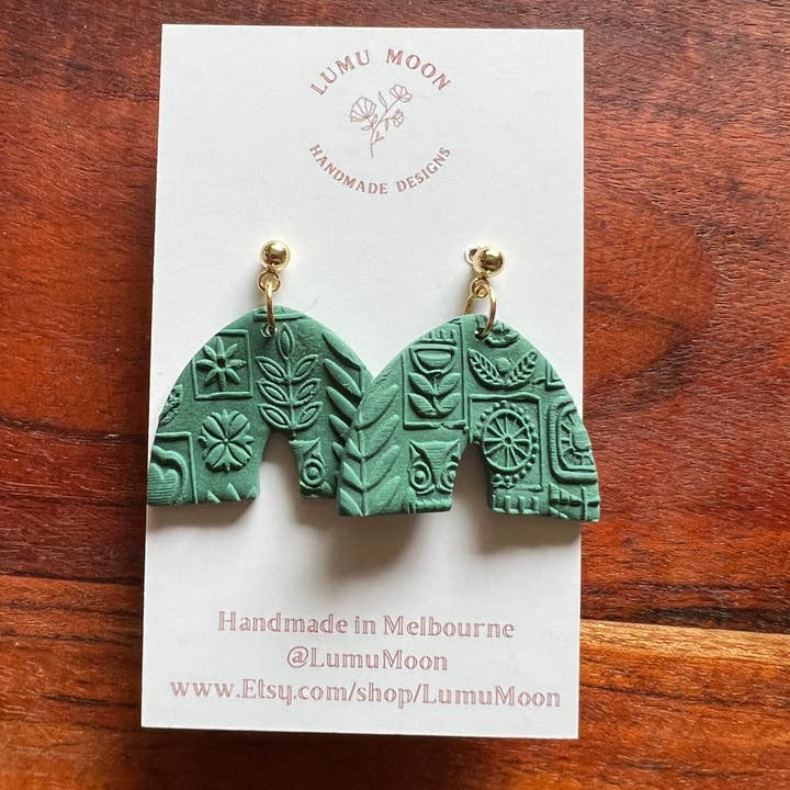 Lumu Moon Handmade Designs - Wholesale Dangle Earrings - Textured Arch Earrings