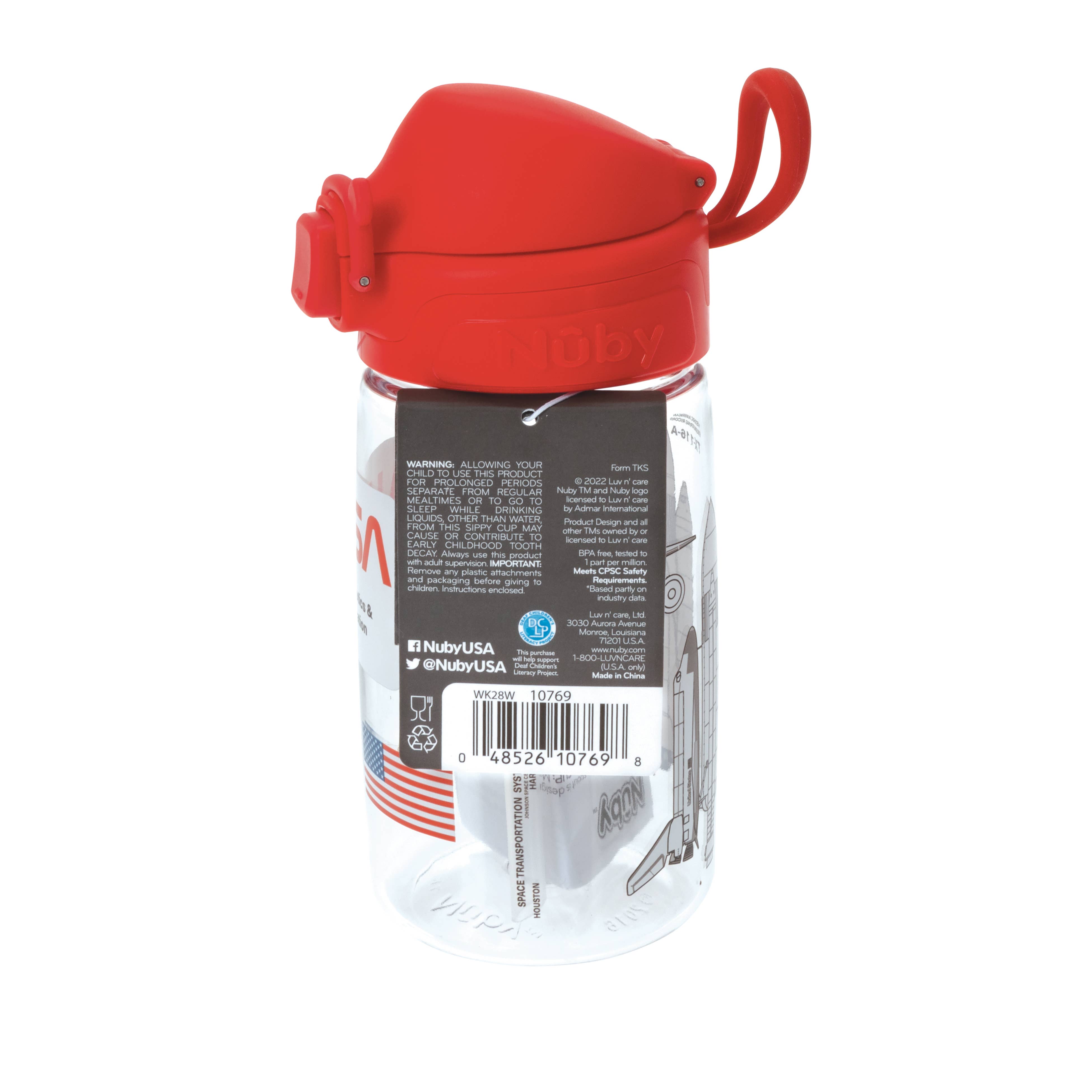 Nuby - Wholesale Drinking Glass/Cup - Kids & Baby - 14oz Tritan NASA Blast Flip-it Cup with Soft Spout6