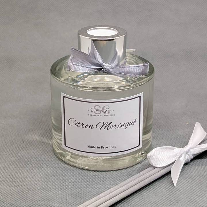 Diffuseur à bâtonnets PREMIUM – Citron Meringue | 125 ml pour la vente par Sarl SdG / Souffle de Gaïa