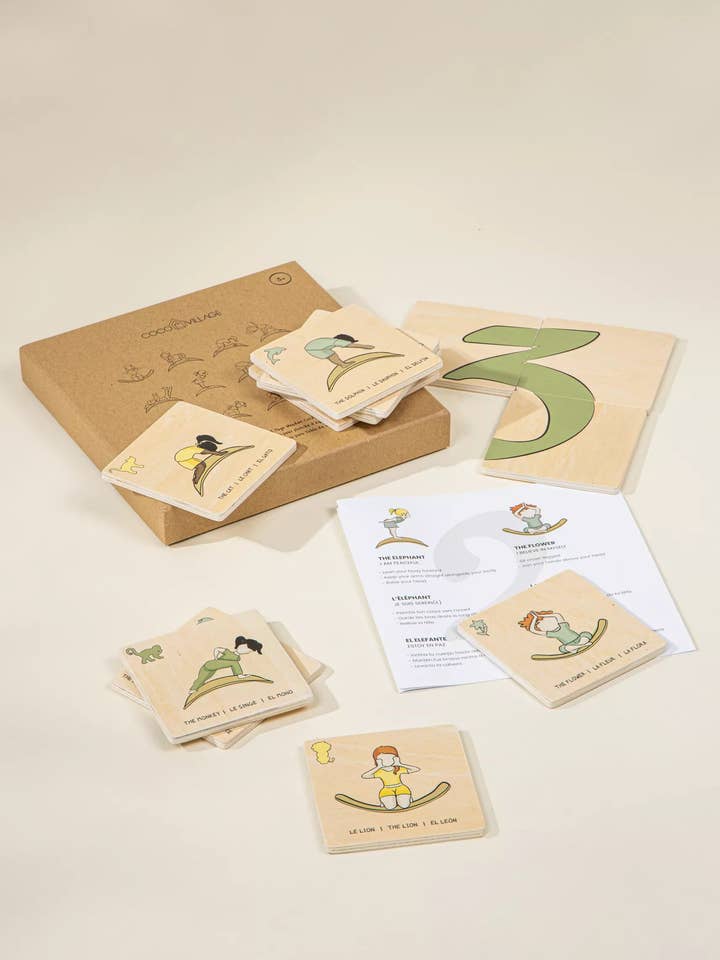 Cartes en bois de yoga pour planche d'équilibre pour la vente par Coco Village