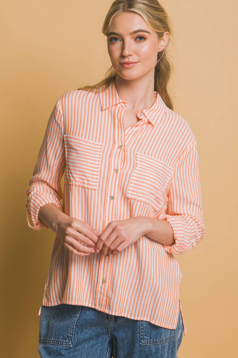 LIME-179421 „Gestreifte Hemden mit aufgerollten Ärmeln“ für den Großhandel auf Faire8