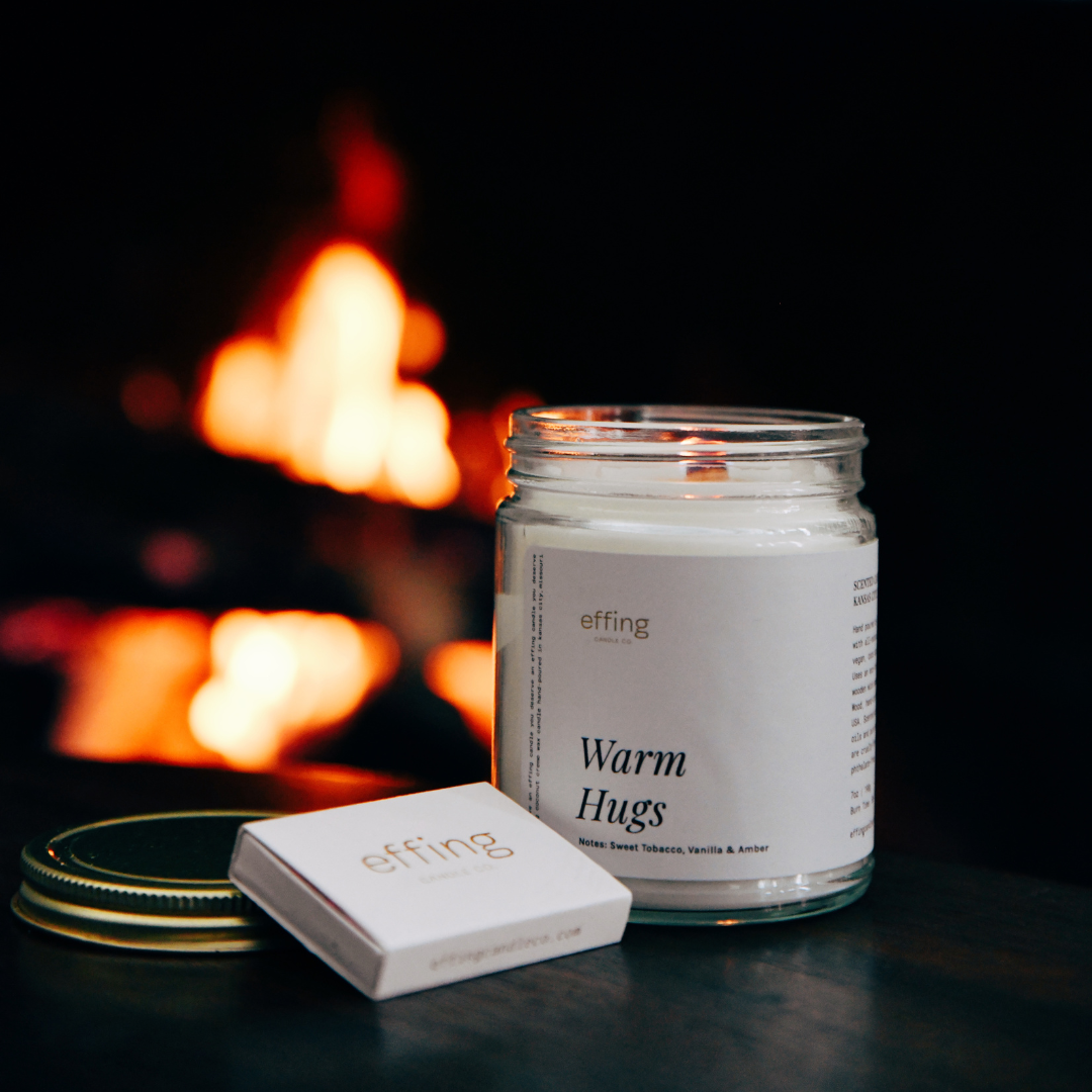 Effing Candle Co. - Wholesale Jar/Filled Candle - Warm Hugs: Almond Milk, Vanilla & Amber Cozy Candle0