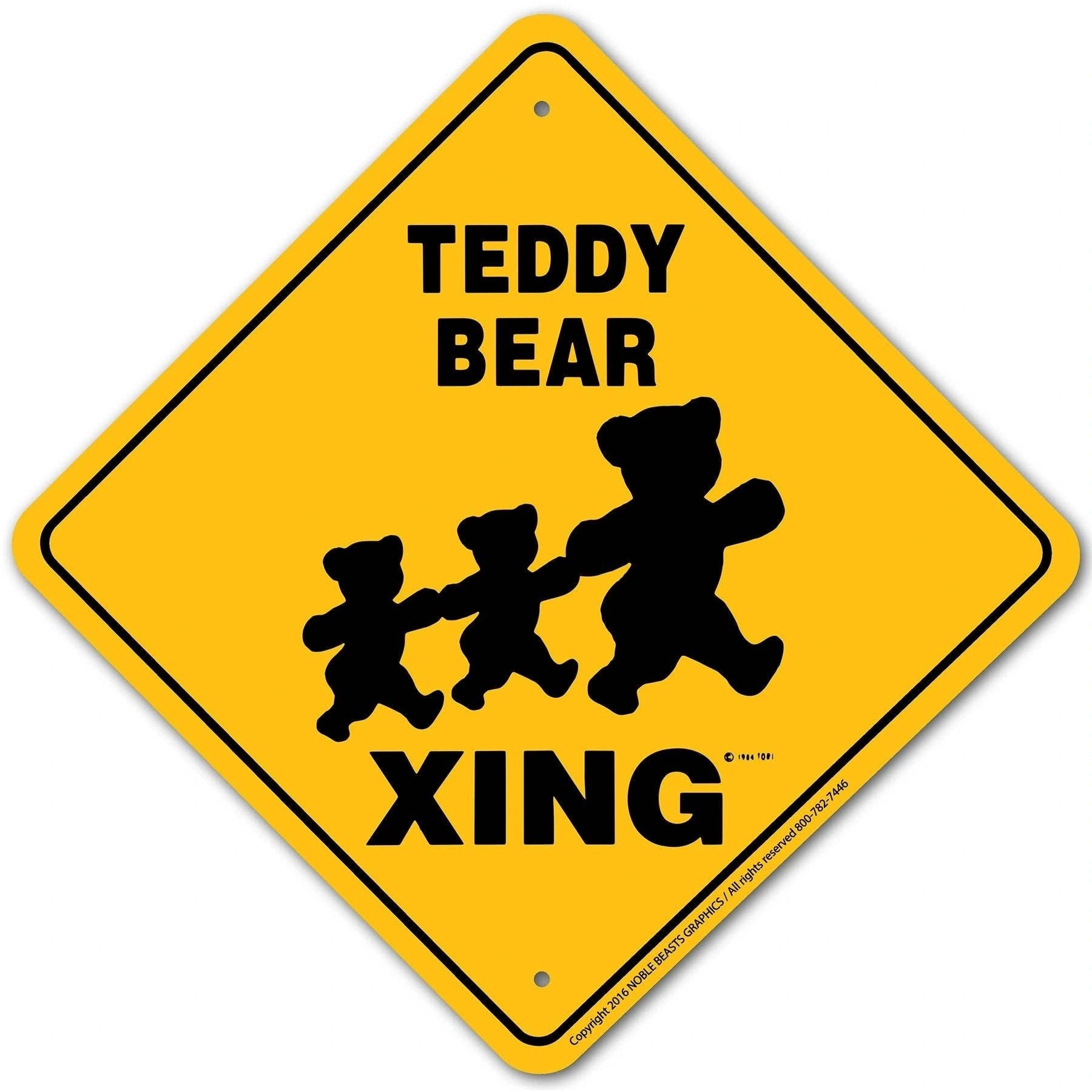 Smart Horse Gear - Wholesale Sign - Teddy Bear Xing Sign Aluminum 12 in X 12 in #207630