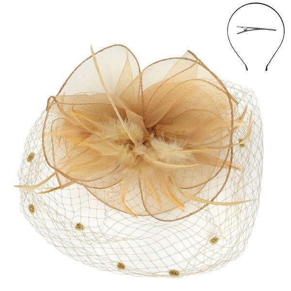 anbfashion - Wholesale Fascinator Hat - Women's - KENTUCKY DERBY FLOWER FEATHERS VEILED FASCINATOR HTH259115