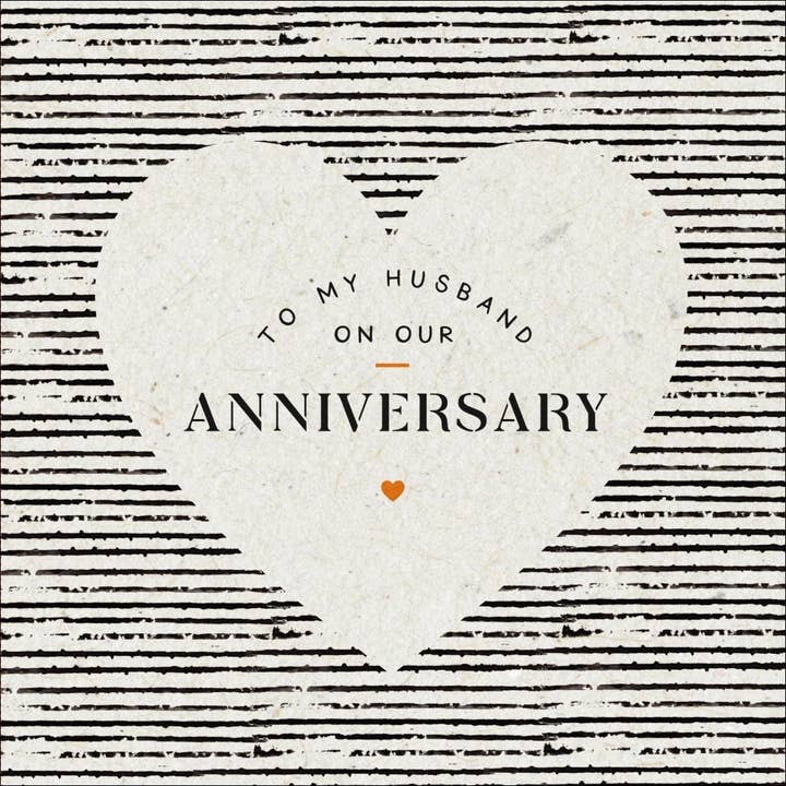 Till min man på vår årsdag, handgjord för wholesale av The Handcrafted Card Company