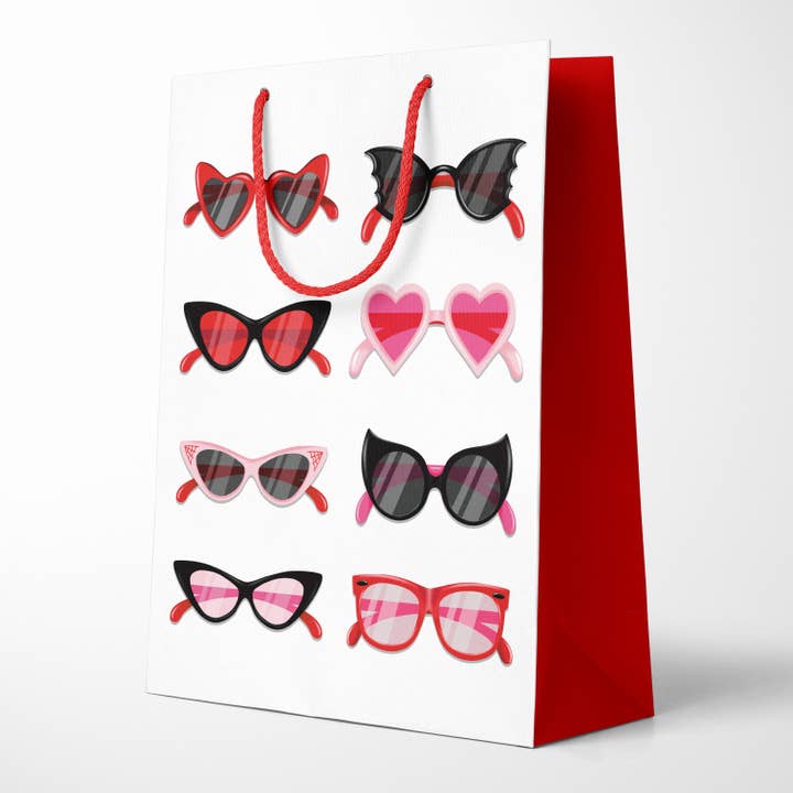 Valentine's Day Retro Heart Shaped Glasses Gift Bag for wholesale by Rock'N Paper