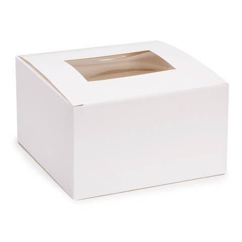 Factory Direct Craft – Engroshandel Kagepose – Hvide kageæsker med vindue (pakke med 4)1