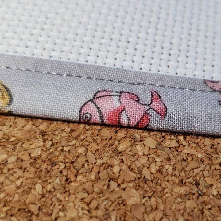 Rogue Stitchery - Wholesale Craft Sewing Kit - Fish on Gray - Custom Trim