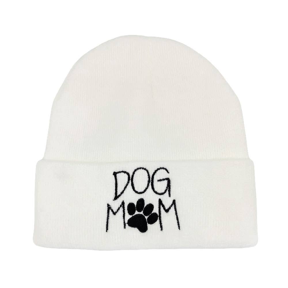 Sensibling Corp. - Wholesale Beanie - Women's - Dog Mom Message Paw Pointed Solid Knit Beanie Hat11