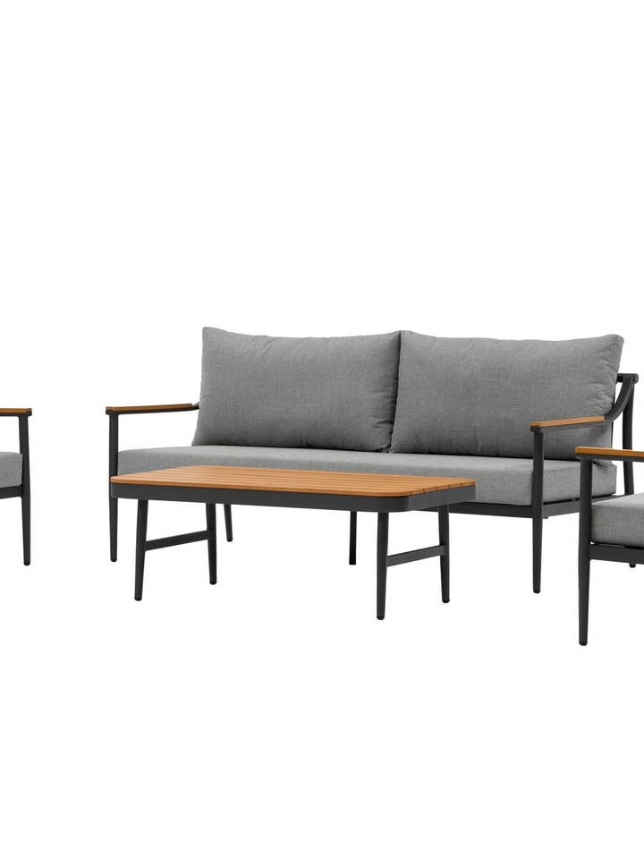 4‑teiliges Gartenset aus Aluminium und Akazie für den Großhandel von Aria Outdoor - GARPE GROUP - GARCÍA PÉREZ Y CÍA S.L.