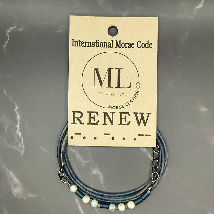 MorseLeather Co. - Wholesale Beaded Bracelet - Morse Code Bracelet - RENEW