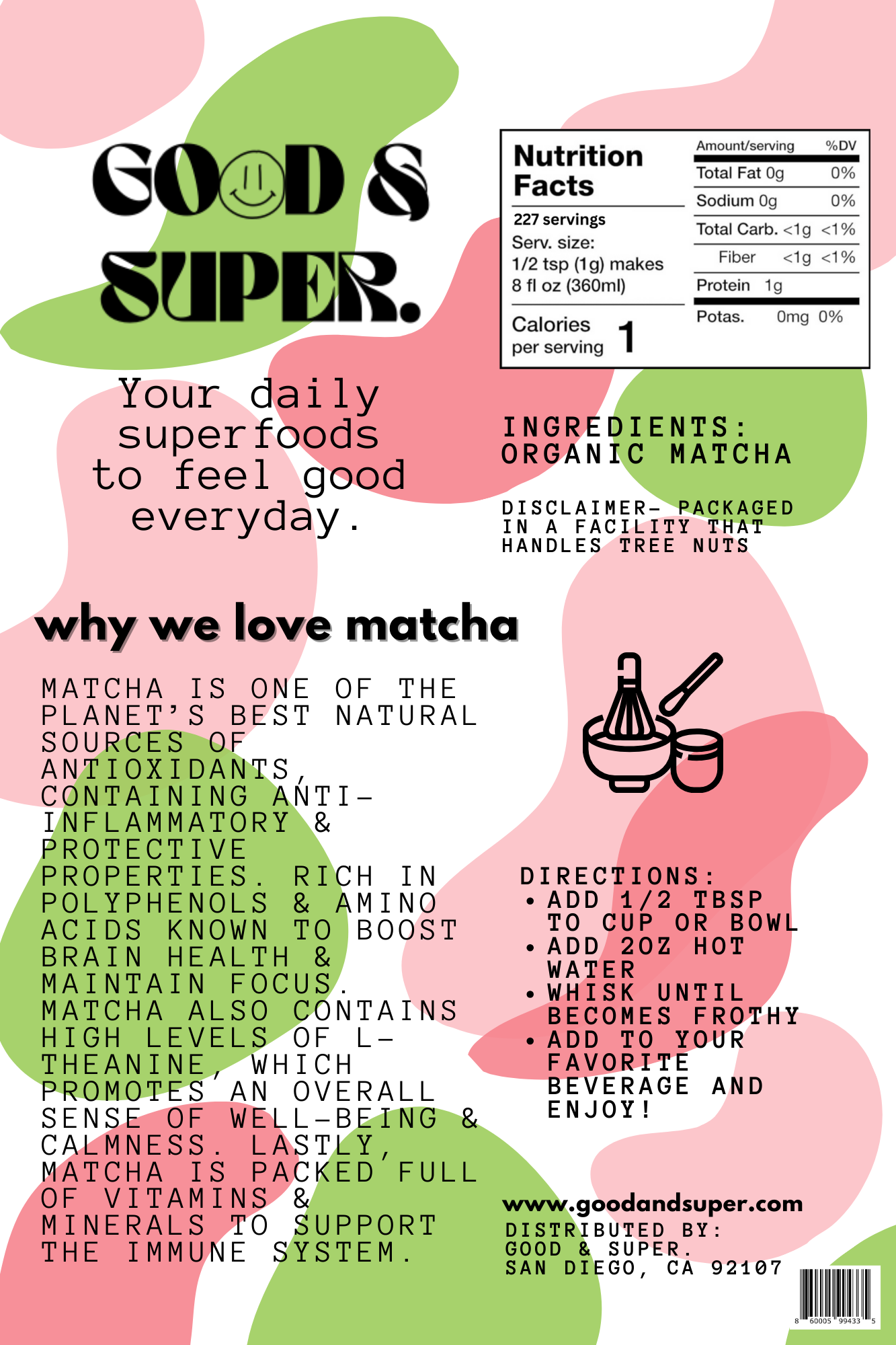 Good & Super - Vente Poudres protéinées/superaliments - Matcha japonais biologique en poudre | Latte Culinary Grade6