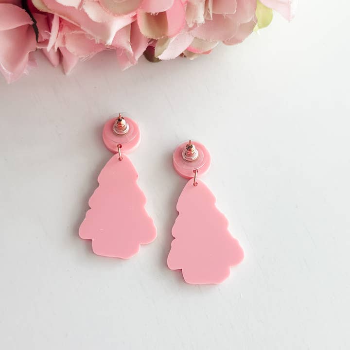 Harris Girls & Co. - Wholesale Hangende/ronde oorbellen - „Roze kerstboom” bungelt1