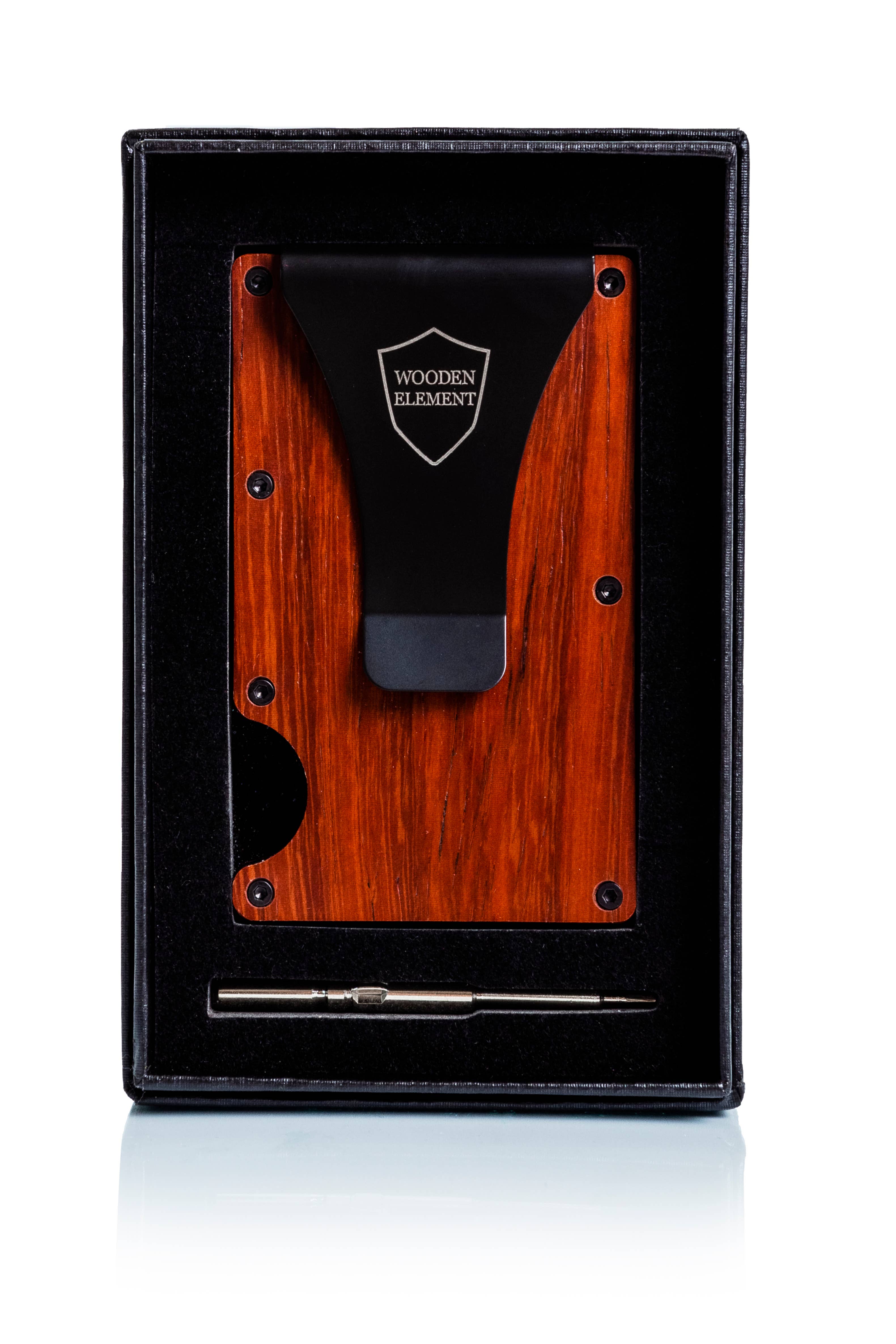 Wooden Element - Vente Pince à billets – unisexe - Portefeuilles intelligents effet bois (lot assorti de 8)2