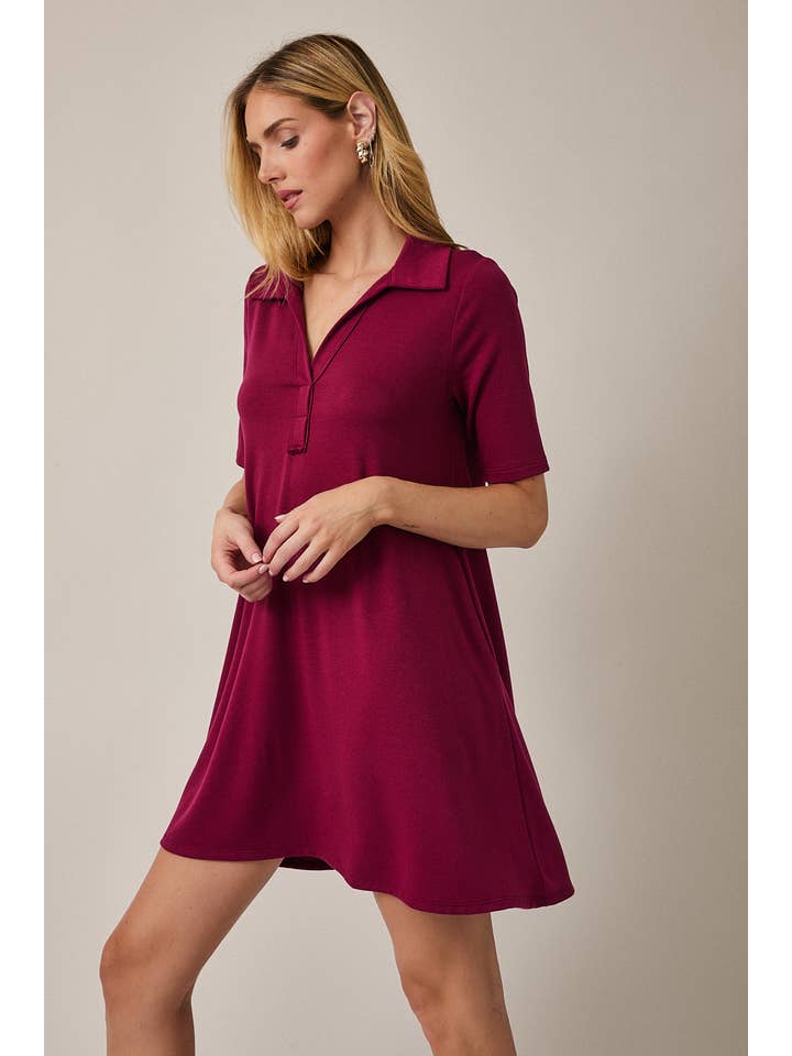GILLI - Wholesale Dress - Women's - HALF SLEEVE POLO MINI DRESS9
