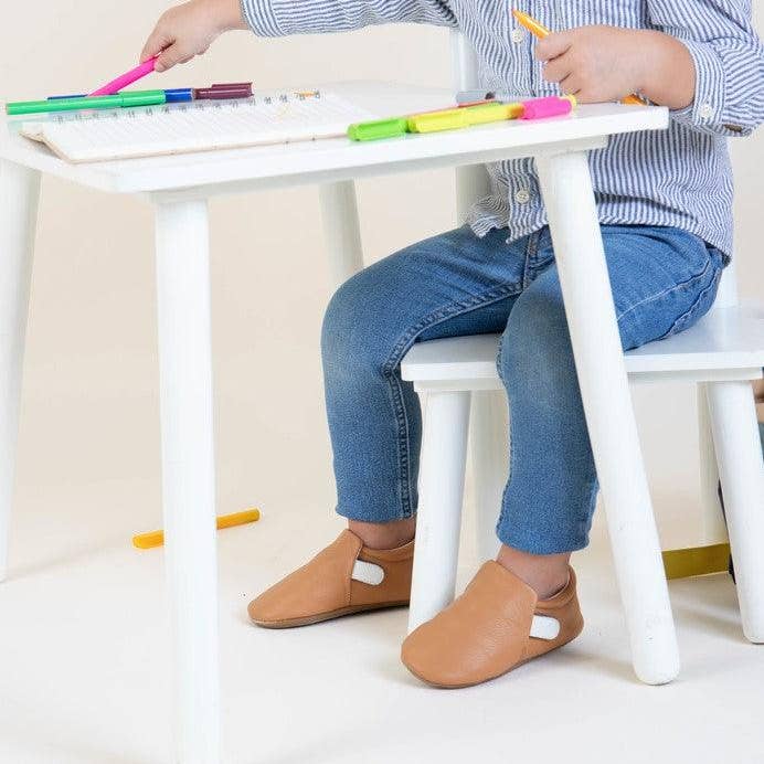 Baby first steps soft leather slippers "Tobacco" for wholesale by Moutche