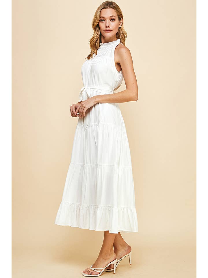 PINCH - Wholesale Dress - Women's - HALTER MIDI DRESS - WHITE