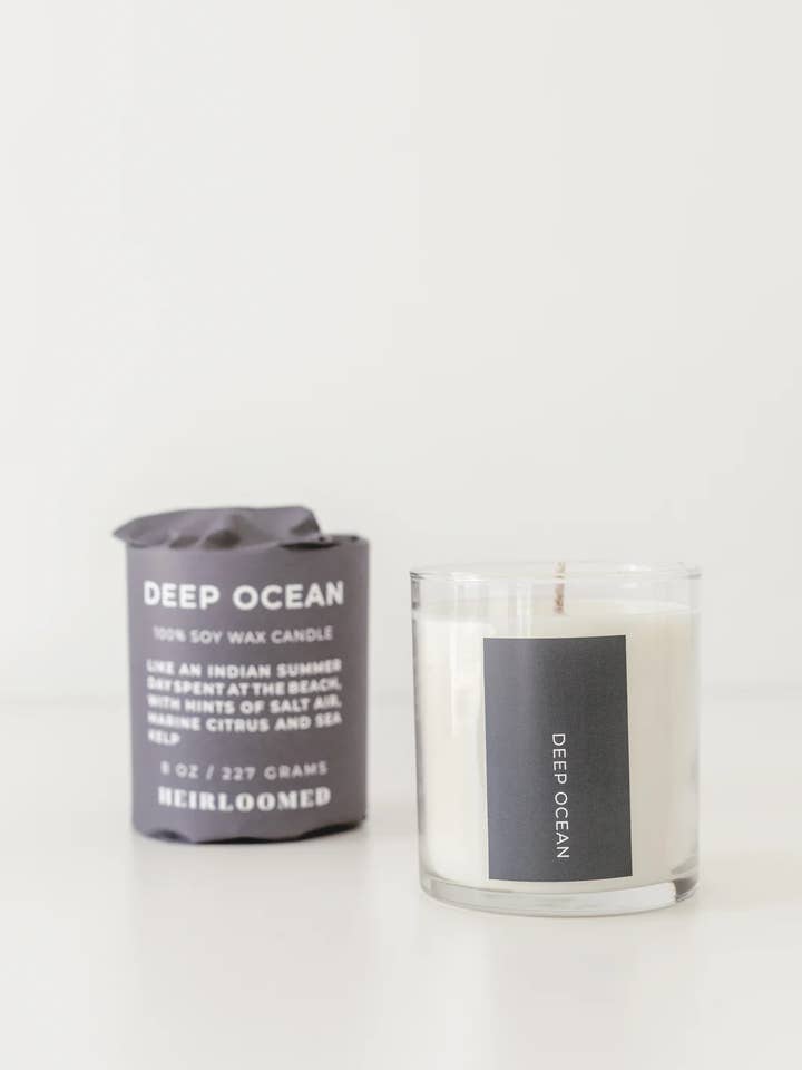 Deep Ocean Candle for wholesale by Heirloomed Collection