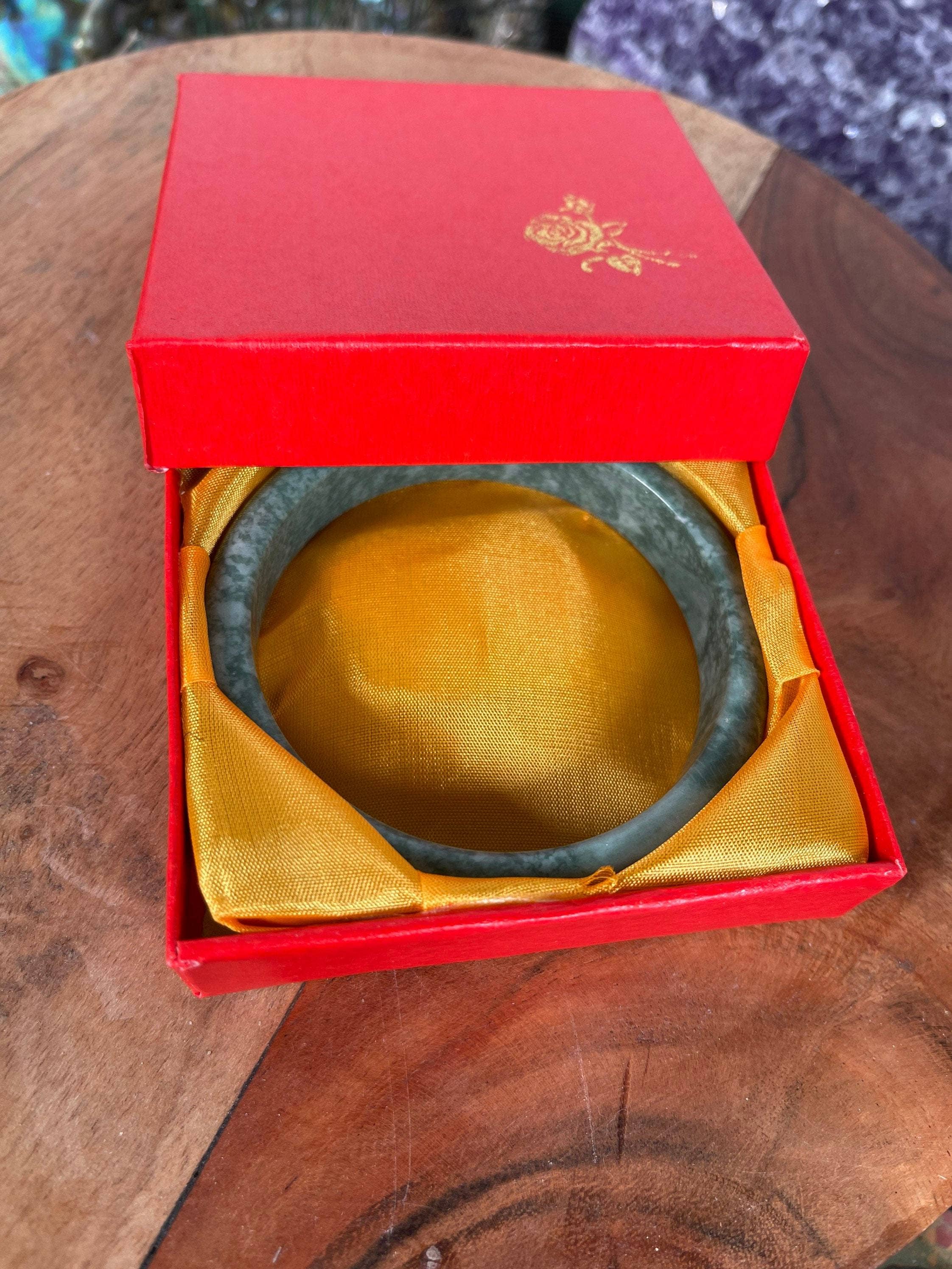 CaNatureLover - Wholesale Bangle Bracelet - Jade Bangle, Bracelet Comes with box, NATURAL JADE BANGEL,Fr5