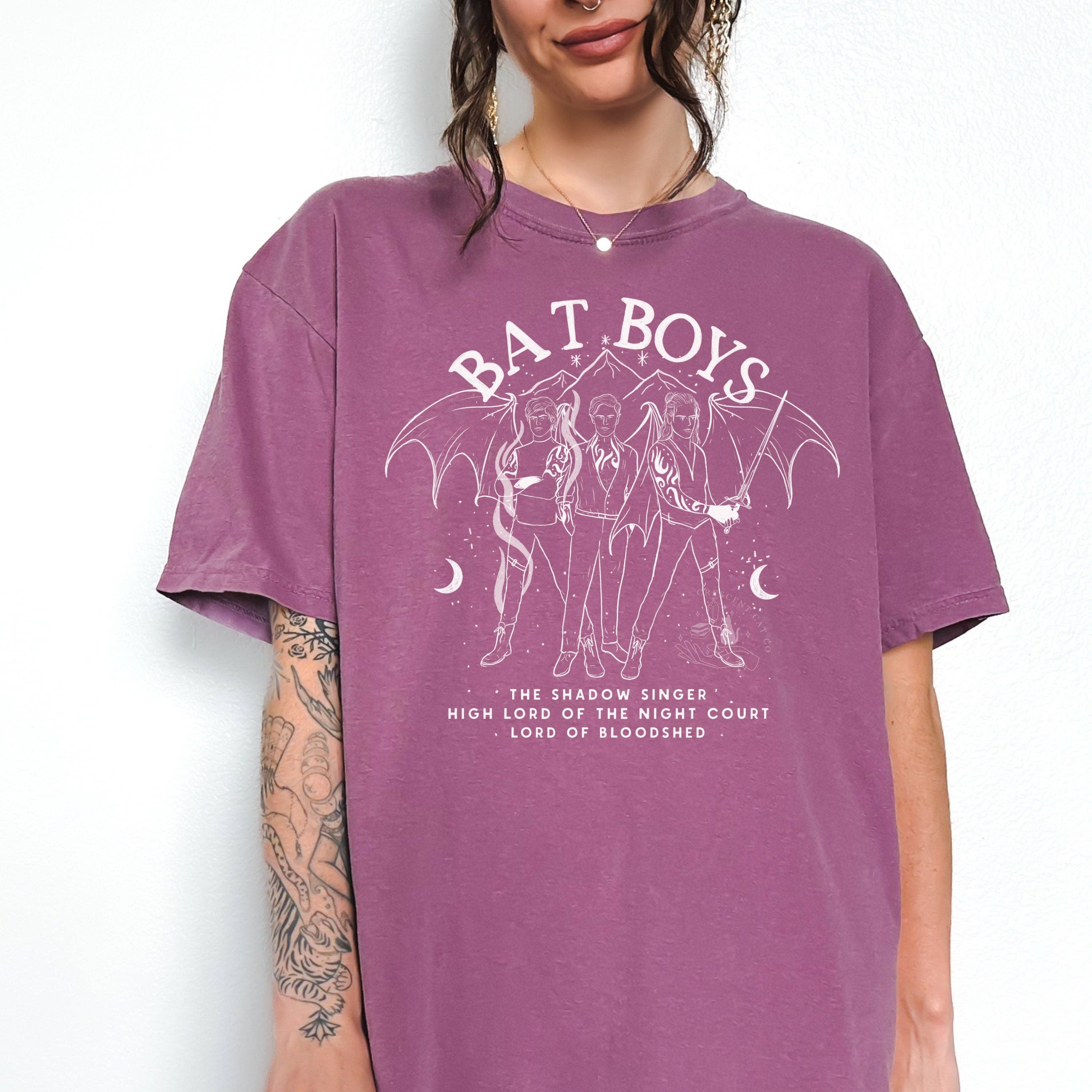 CrescentCatCo - Wholesale T-Shirt (Graphic) - Women's - Official Licensed Bat Boys Tshirt | Sarah J Maas ACOTAR merch | Rhysand Cassian Azriel Night Court Velaris | Bookish Shop and Gifts9