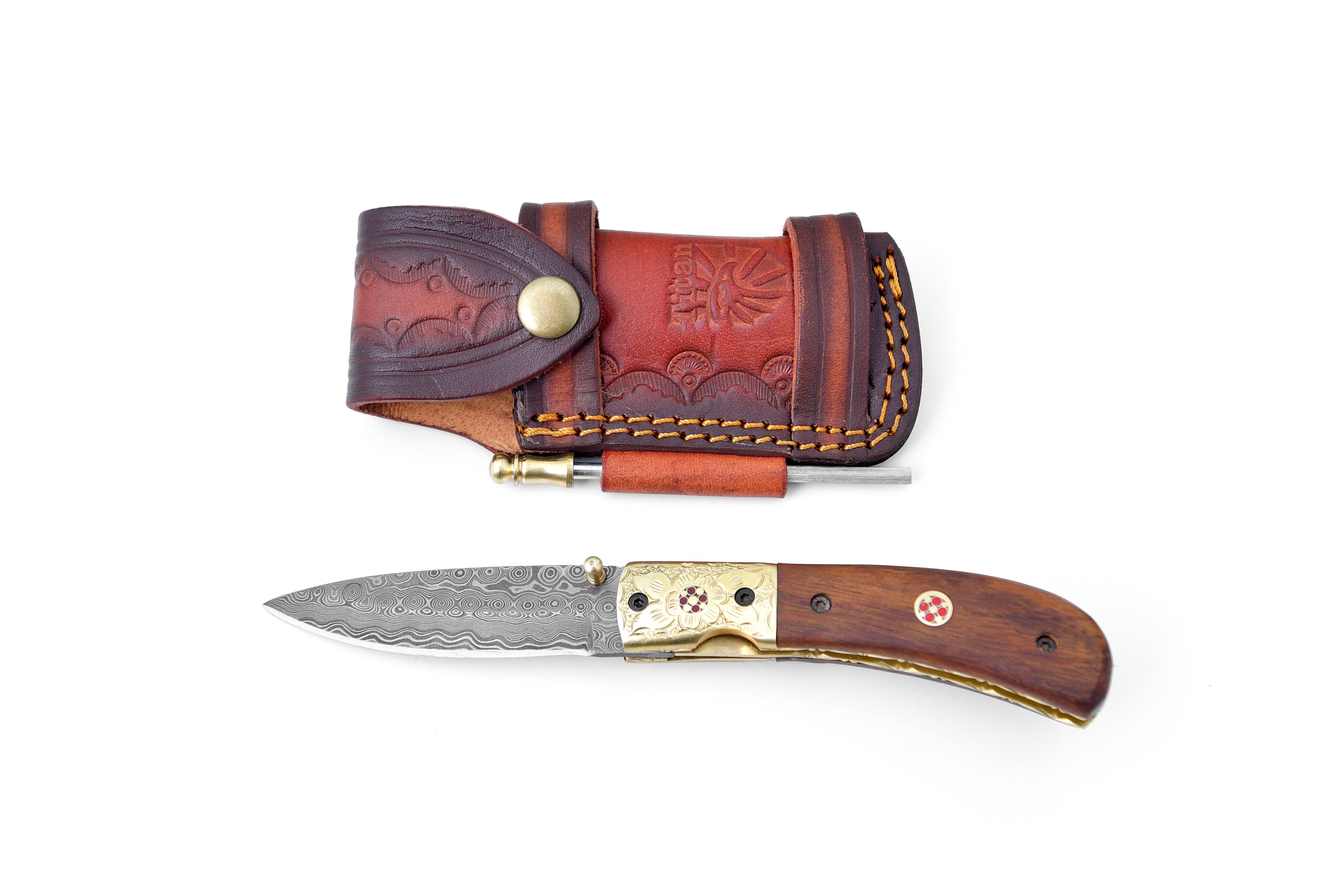 Titan International - Wholesale Pocket Knife/Holder - Titan Nebula Cascade Damascus Steel Pocket Knife1