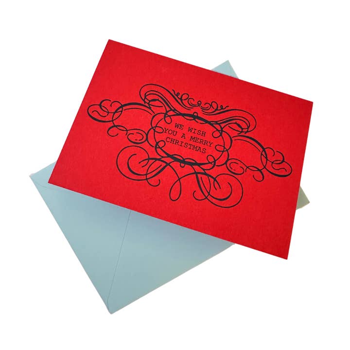 We wish you a merry Christmas letterpress card for wholesale by soch and co